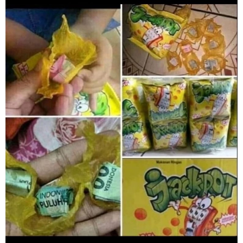 

Chiki Jackpot berhadiah uang tunai isi 10 pcs