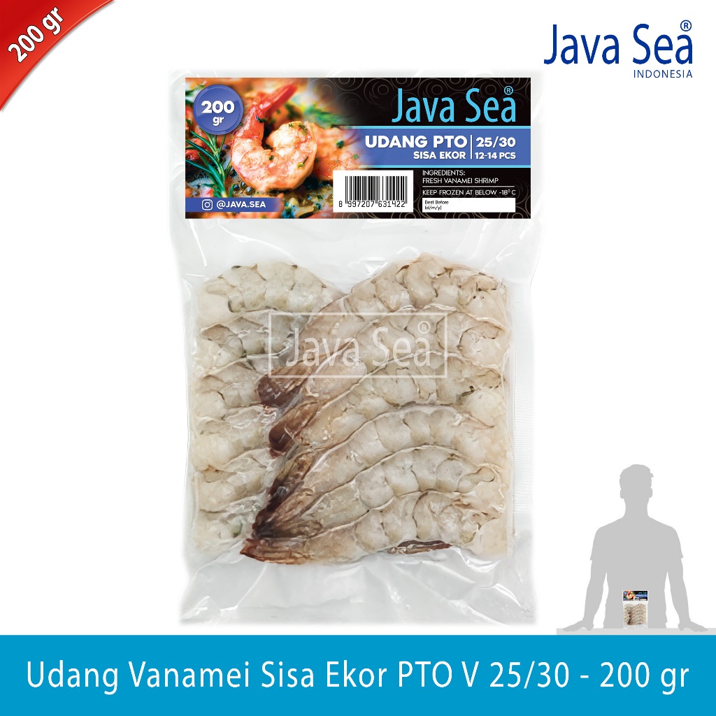 

Udang Vanamei Sisa Ekor PTO V 25/30 pack 200gr Java Sea