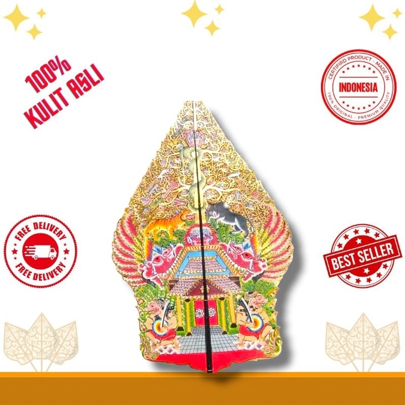 GUNUNGAN ALUSAN Wayang Kulit kerbau Asli / Wayang Kulit Asli Gunungan Alusan Gapit Sungu Ukuran -+ 8