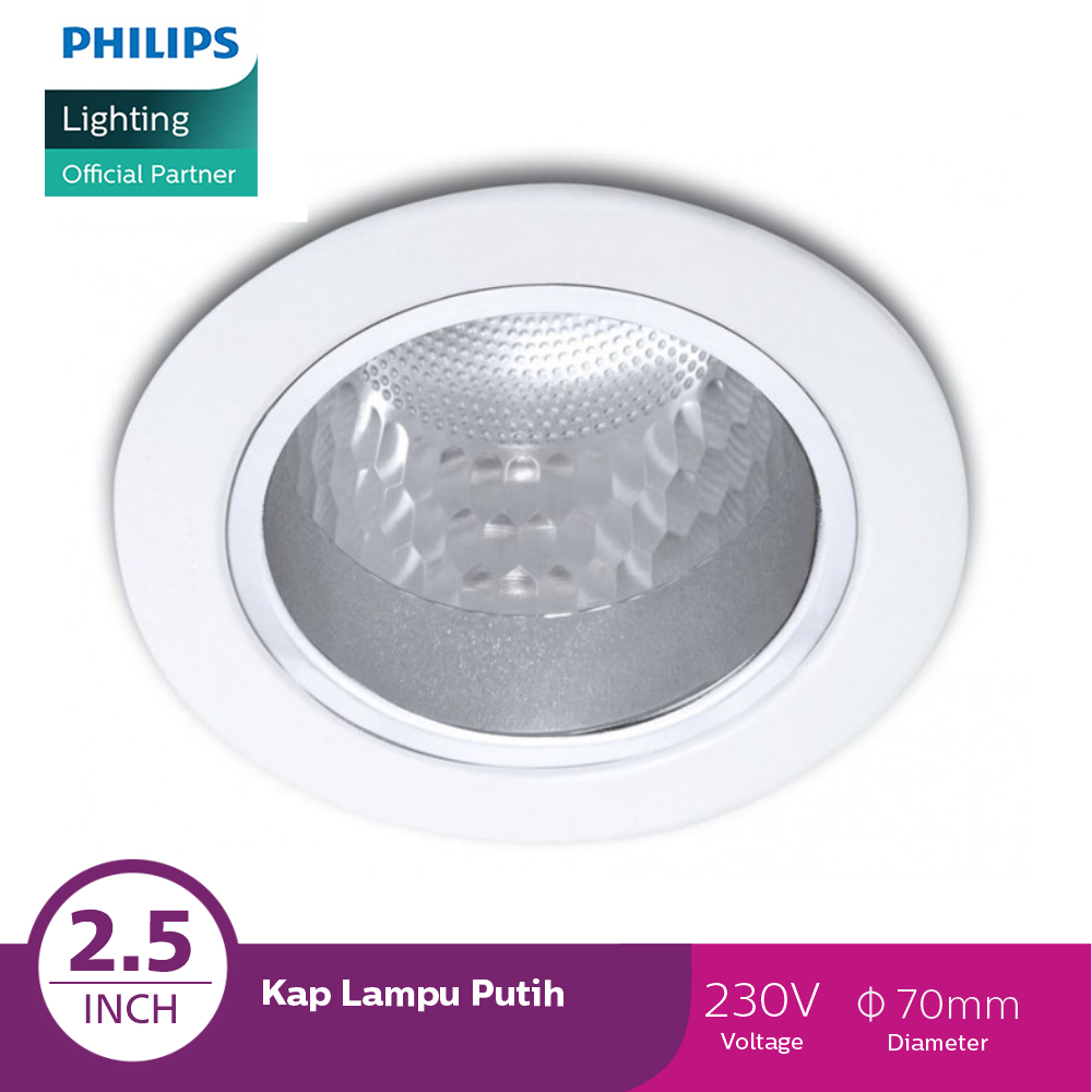 Philips Rumah Lampu Kap Downlight 66661 Recessed White 1x5W 230V