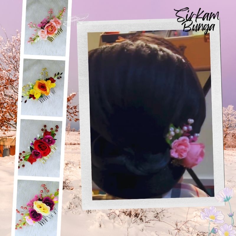 sirkam bunga tusuk sanggul aksesoris sanggul mutiara