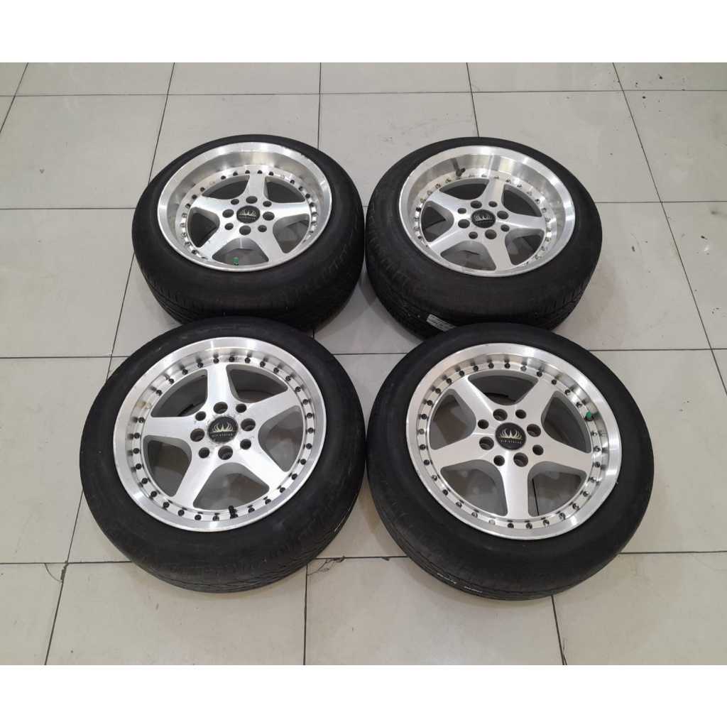 VELG RACING BEKAS VIP STATUS R15X7,5/8,5 8X100/114,3 ET 35/25 + ACH(2)(2021) 185 55 R15 COCOK UNTUK 