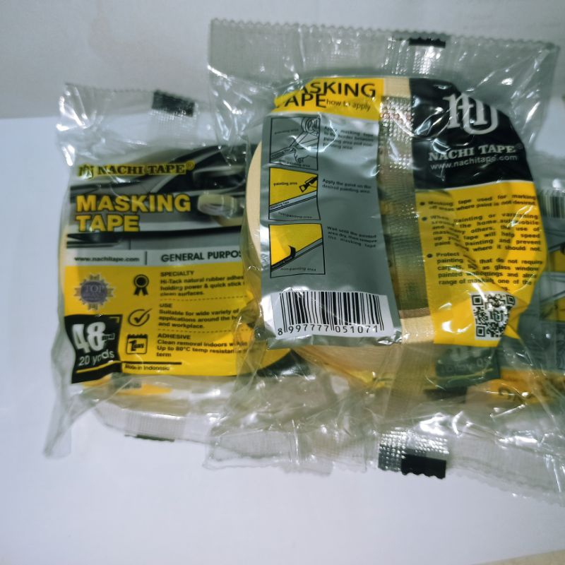 

Isolasi / Lakban Kertas / Masking Tape Nachi Ukuran Tanggung & Besar