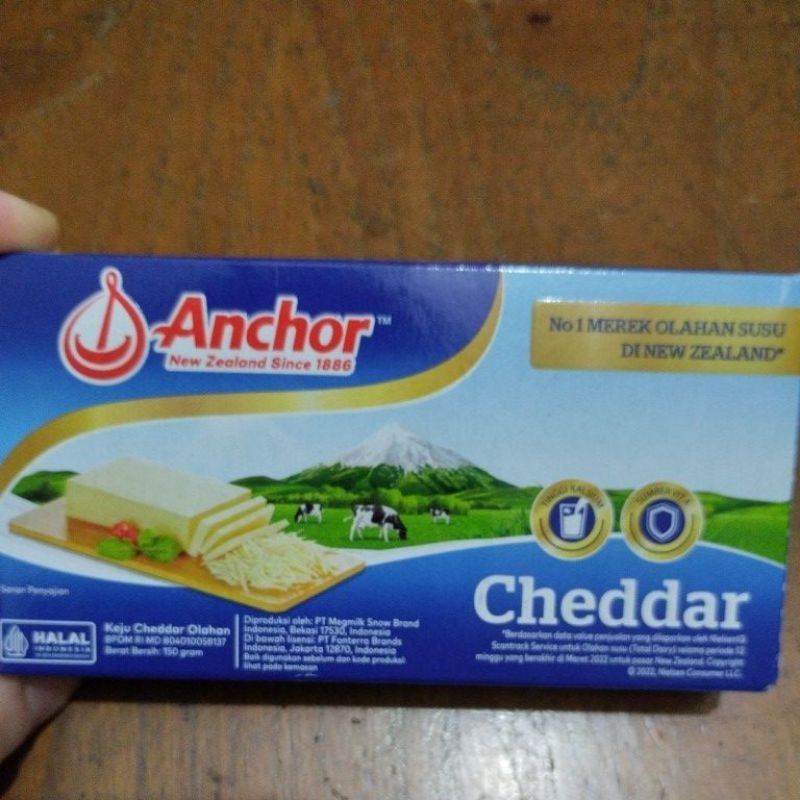 

anchor keju cheddar cheese block new zealand 150 gram