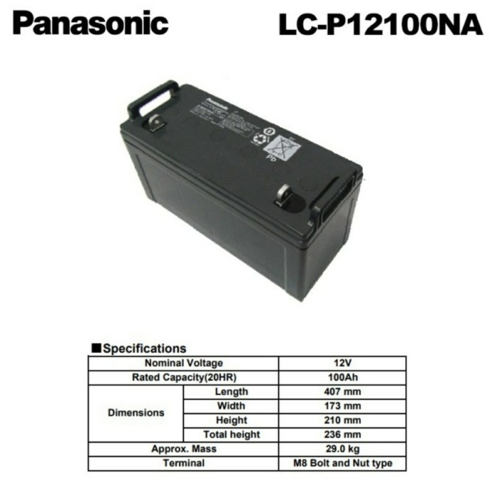 Baterai Aki Panasonic LC-P12100NA 12V 100AH