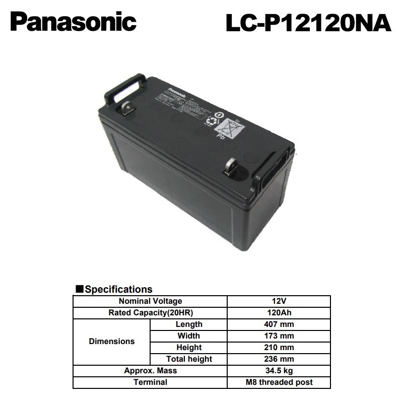 Baterai VRLA Panasonic LC-P12120NA - Kualitas Tinggi dan Tahan Lama