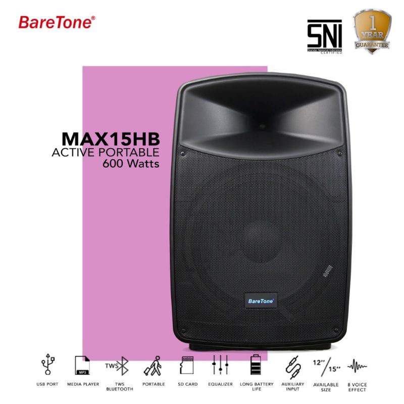 Speaker Baretone MAX15Hb 600watt