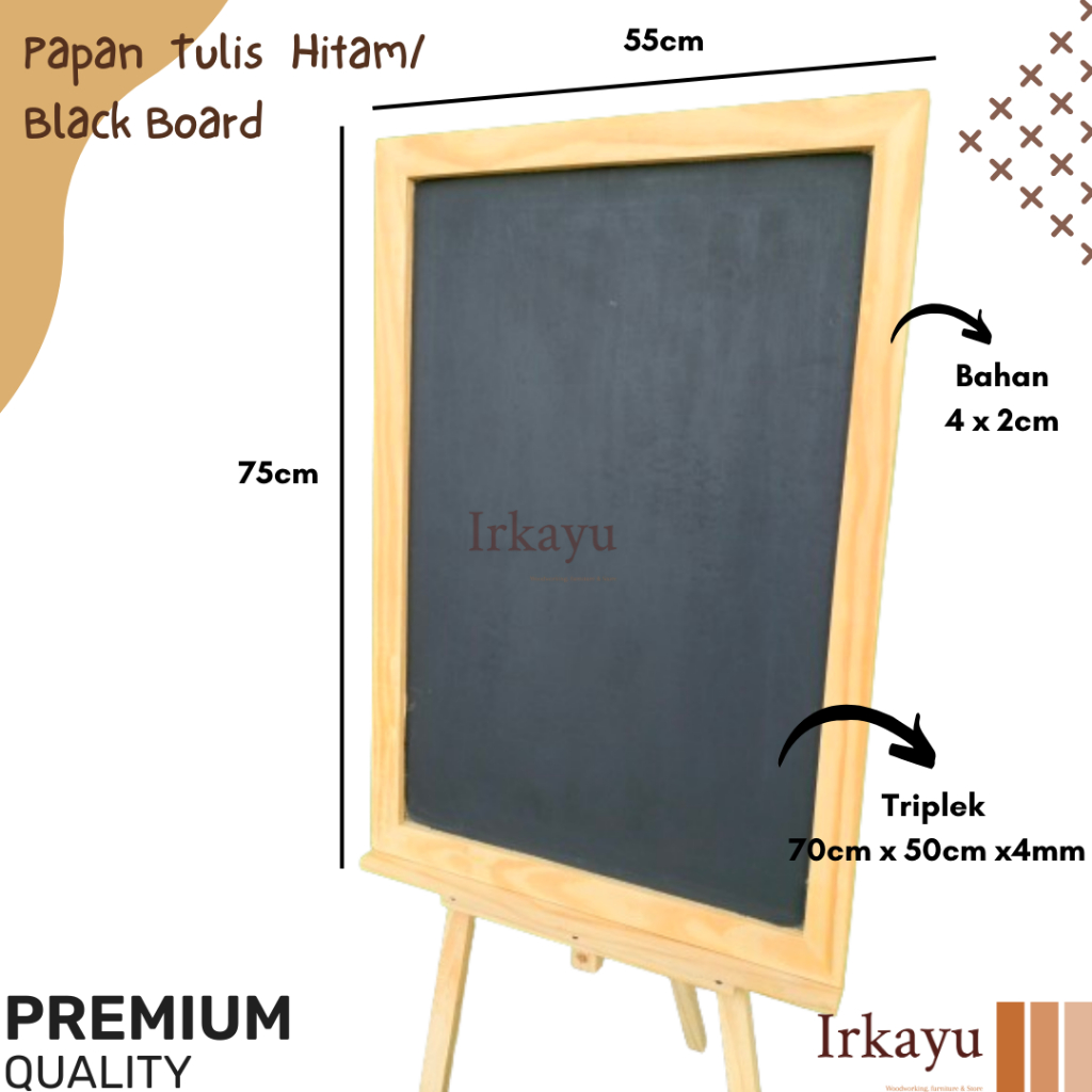 

PAPAN TULIS HITAM BESAR/ BLACKBOARD RESTO 75x55cm/ PAPAN TULIS HITAM CAFE