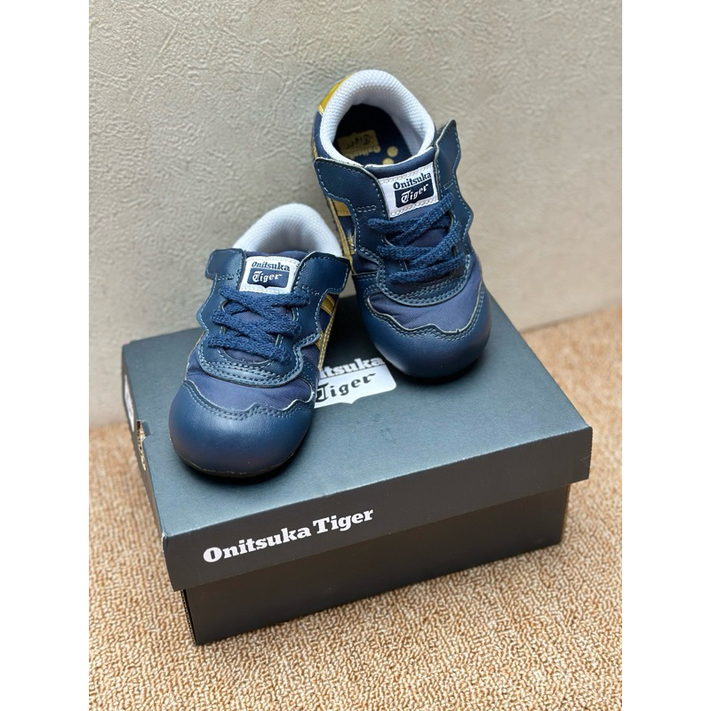 [PRELOVED] ONITSUKA TIGER Serrano Kids - Midnight/Pure Gold