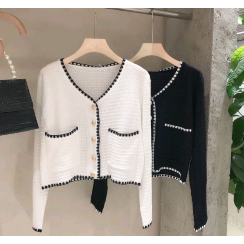 Fashion Baju Cardigan Korean Style Rajut |Menawan dan Sexy|