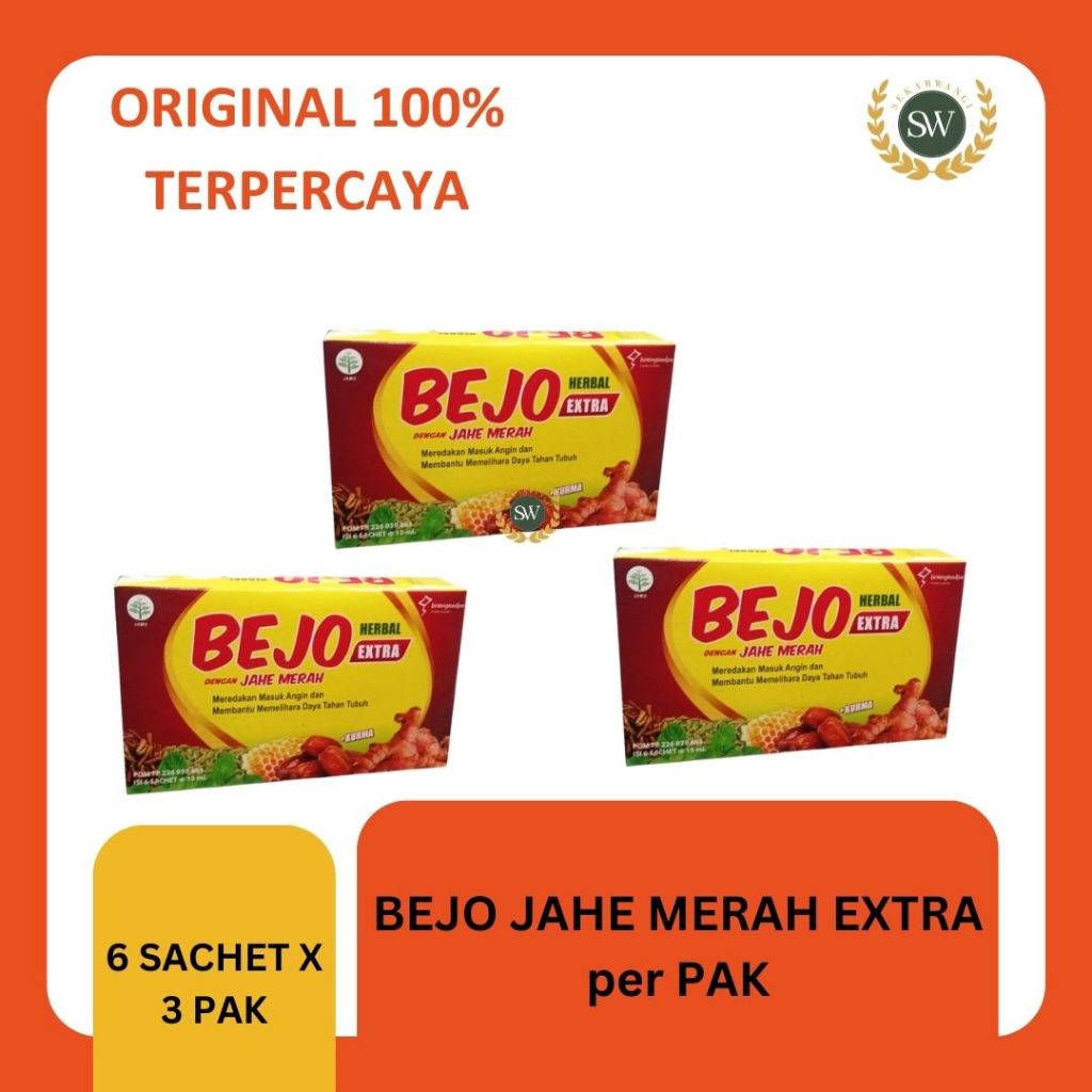 

BEJO JAHE MERAH EXTRA - OBAT CAIR MASUK ANGIN PER PAK ISI 3 BOX