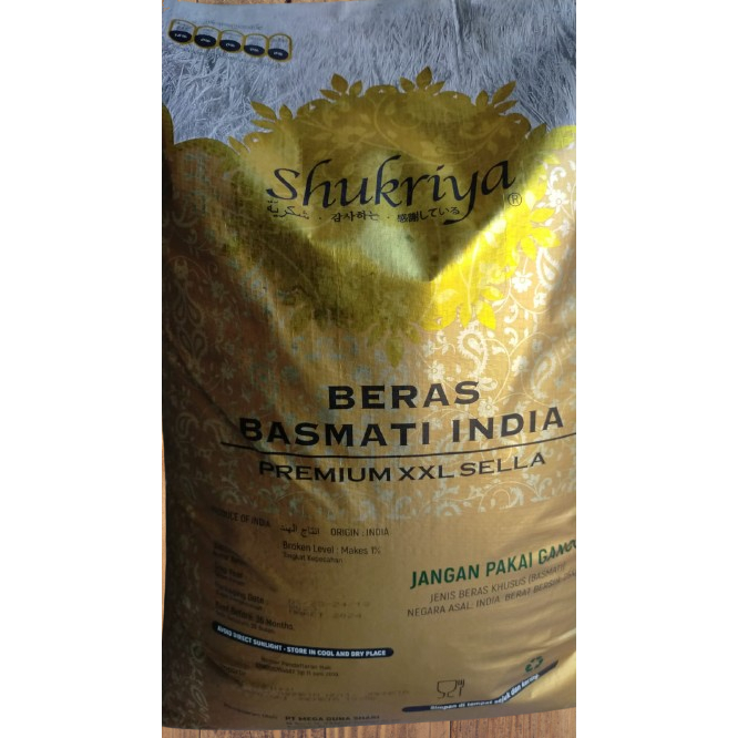 

Beras Basmati Shukriya Premium XXL Sella -Basmati India Premium XXL Sella 5Kg kemasan repack