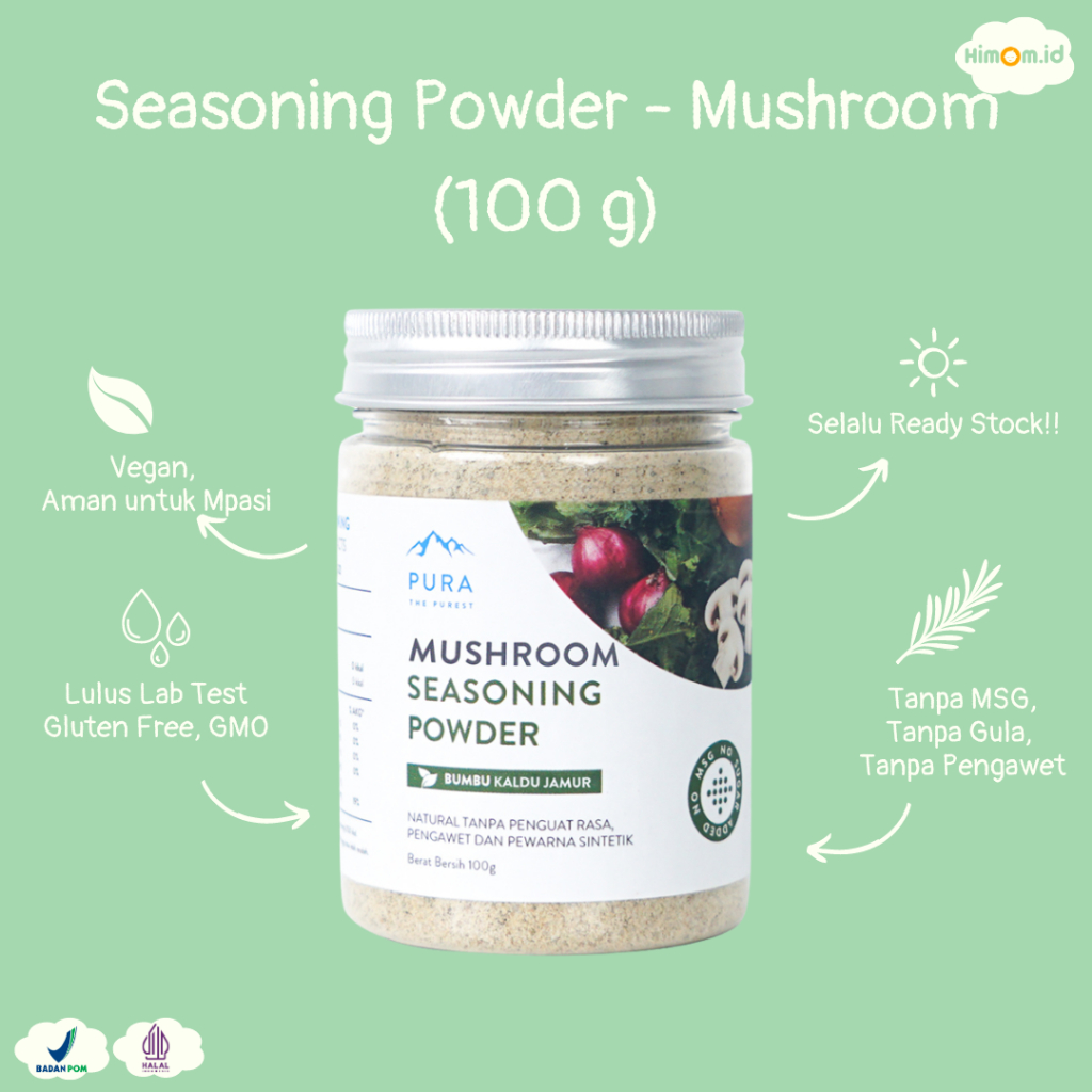 

Pura Kaldu Asli | Bumbu Kaldu Jamur (100gr) - Mushroom Seasoning Powder - Kaldu Mpasi - Kaldu Serbaguna