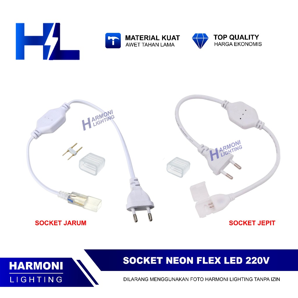 Kabel Colokan Soket Socket Lampu LED Neon Flex LED Strip Selang