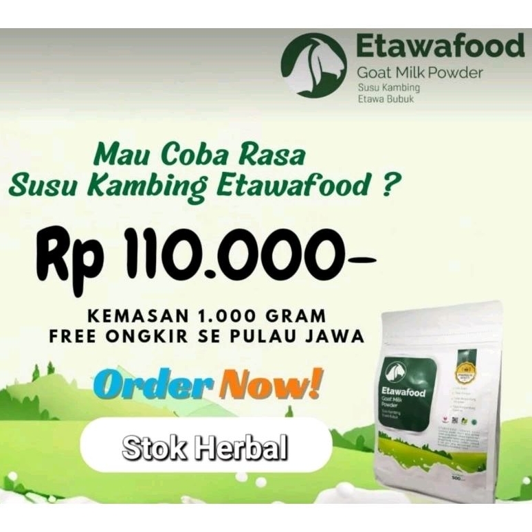 

Etawafood Susu Kambing Bubuk Etawwa Etawa Food 1000gram 1kg Terapi Pernafasan