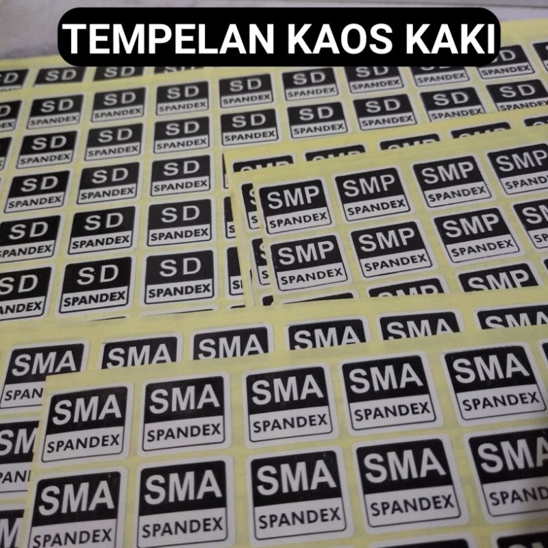 

(1 Lembar) Stiker Kaos Kaki SD SMP SMA isi 108 pcs / 9 Lusin