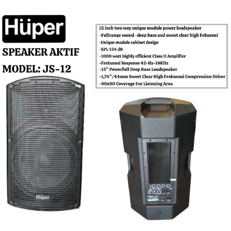 SPEAKER AKTIVE HUPER JS-12 ORIGINAL SATU SET JS12