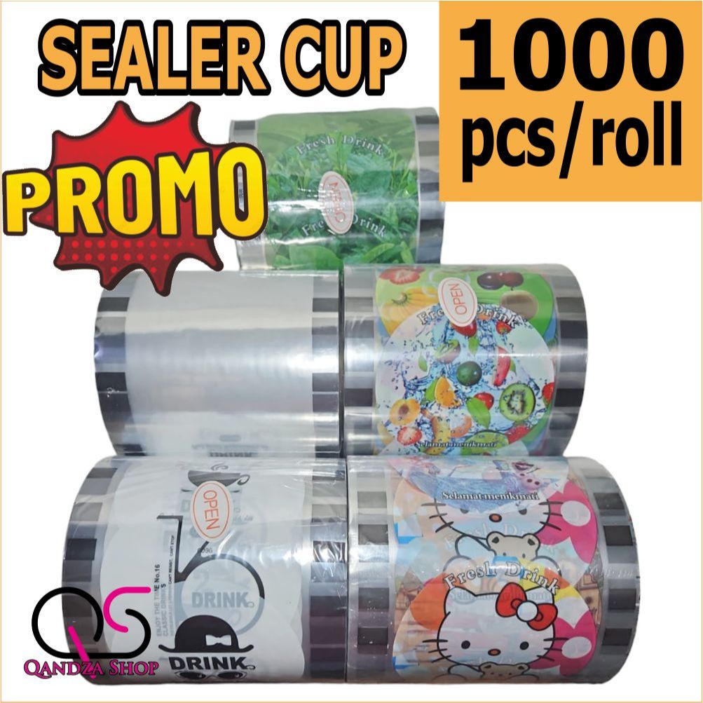 plastik SEALLER CUP HARGA MURAH Plastik Lid Cup ISI 1000pcs Motif, Drink, Teh, Polos, Bauh, Kartun