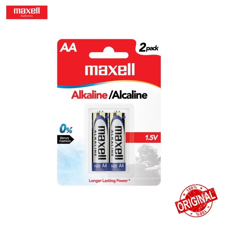 Maxell AA Alkaline Isi 2pcs Baterai AA Alkaline