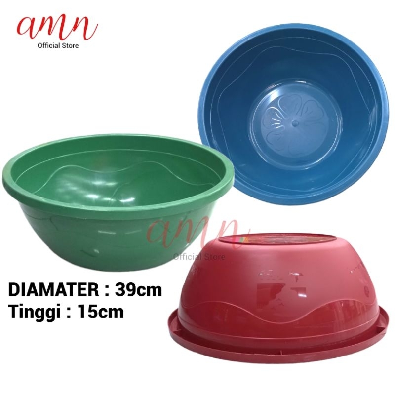 3 Pcs Baskom Plastik Besar 39cm Motif Bunga dan Alam / Baskom Serbaguna / Waskom Hajatan / Souvenir 
