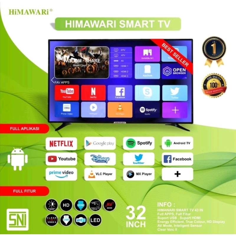 TV LED HIMAWARI 32inch SMART TV ANDROID 11