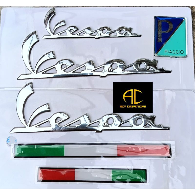 Emblem Tulisan Vespa Buat Motor Uwinfly T3 T3S T3PRO Green Tech Smooth Zuzu BF Goodrich V7 Exotic Sp