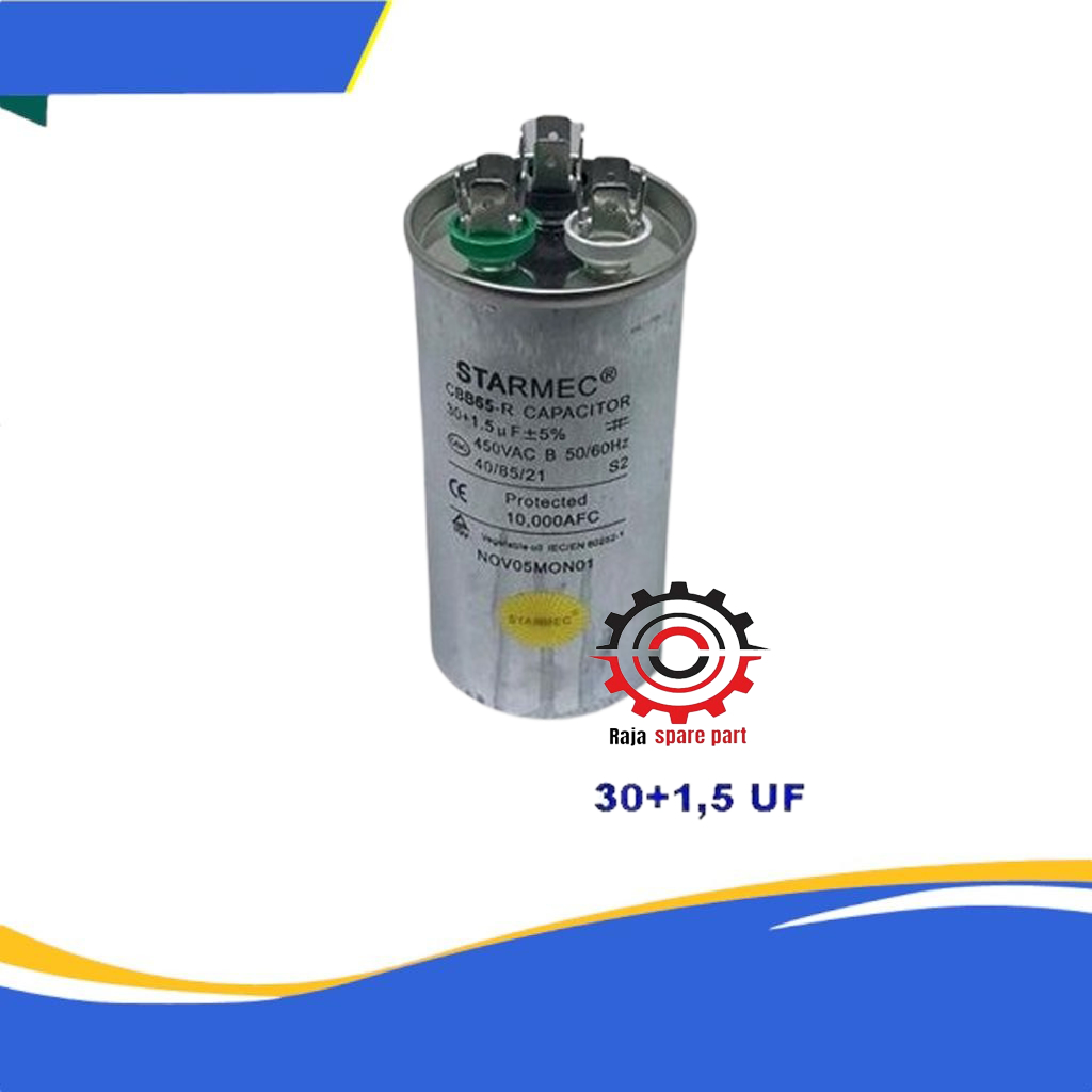 KAPASITOR AC 30+1,5 UF 450 VAC KAPASITOR AC DOBEL