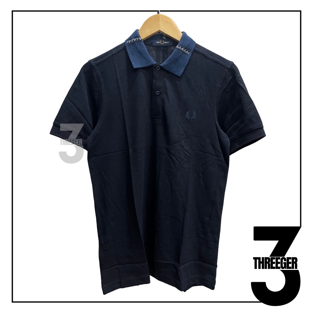 Fred Perry Blue Graphic Polo Navy Original / Polo Fred Perry Original