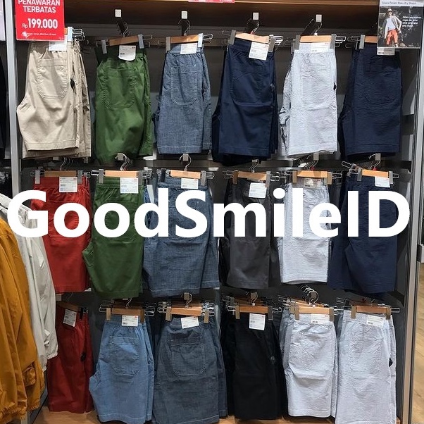 SALEMen Celana Pendek Relax Katun Ringan Rileks Chambray Seersucker Dry UNIQLO Cotton Shorts Piyama 