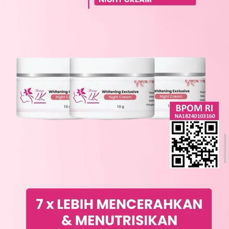 Masayu LK Beautycare Whitening Exclusive Nightcream/kirmpencerahwajah/creamglowing/kirmbpom/skincare