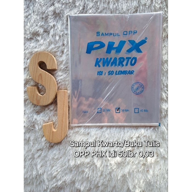 Sampul Kwarto/Buku Tulis OPP  PHX sablon Biru 50lbr 0,03mm(S041)