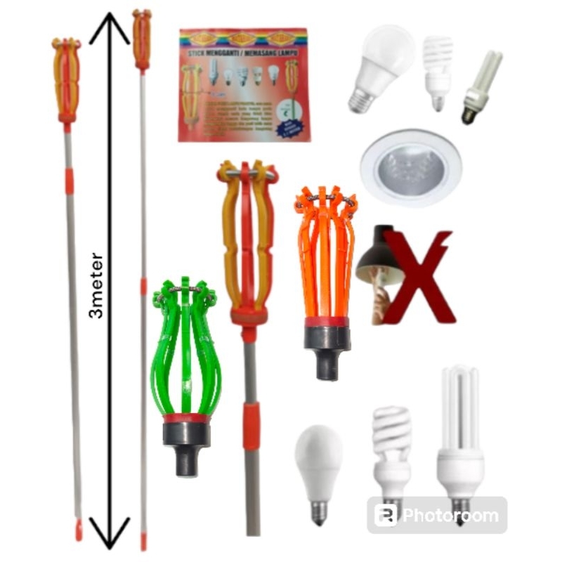 TONGKAT LAMPU 3 Meter/TONGKAT PENGGANTI LAMPU / STIK LAMPU / GALA LAMPU