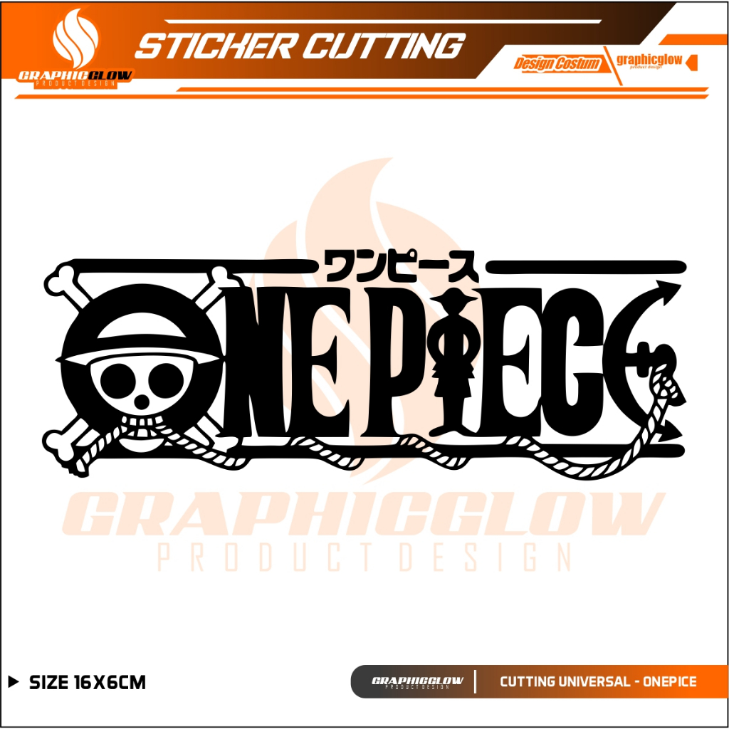 

CUTTING STICKER ANIME ONE PIECE TEXT LOGO SMALL | STIKER CUTTING LOGO TULISAN ONE PIECE