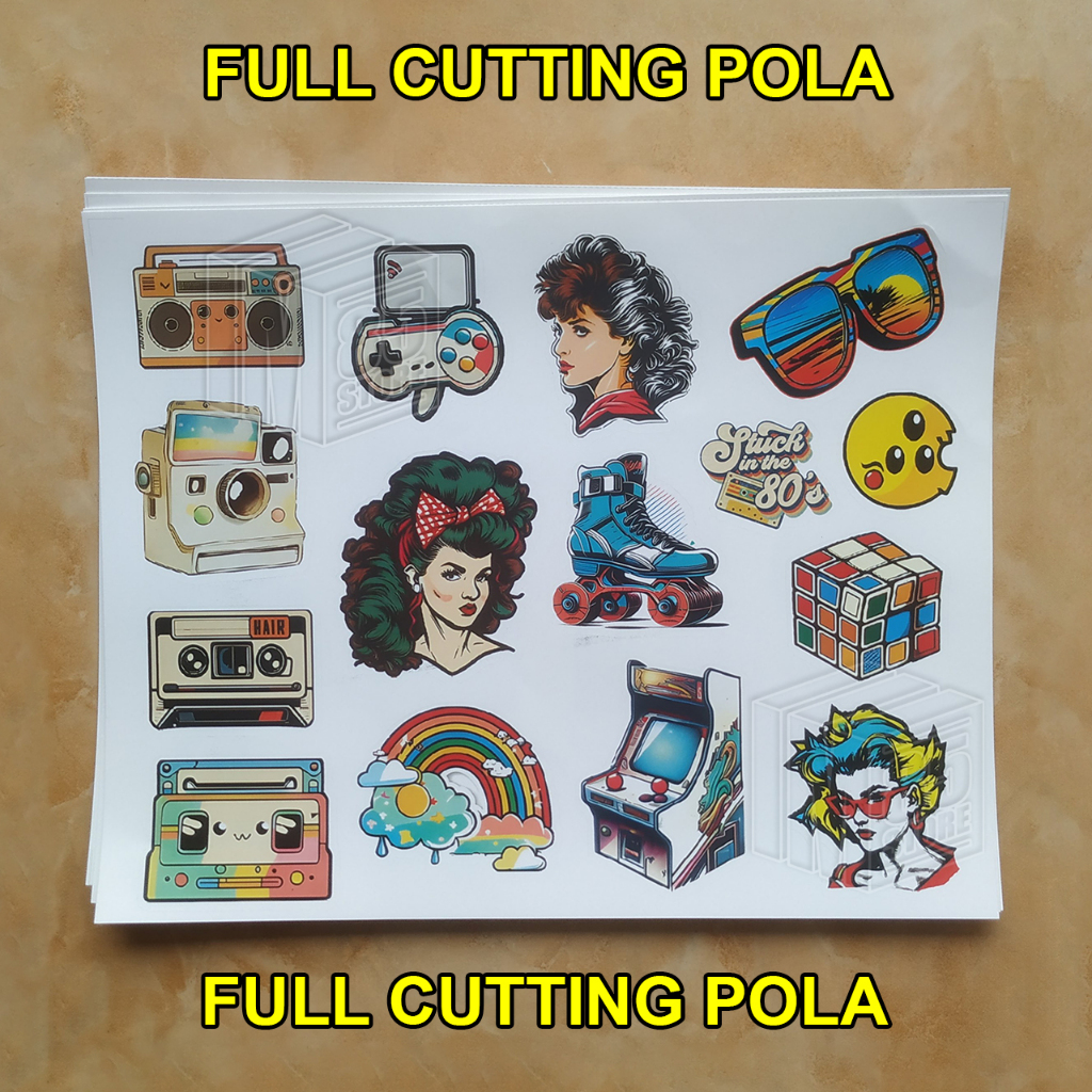 

Stiker Laptop Tumbler Gadget Retro 01 (Full Cutting Pola)