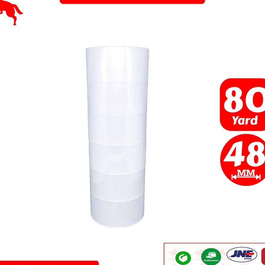 

Bonuskan Lakban OPP Tape Lakban Clear White KSATRIA Tape 8 Yard 1 Slop