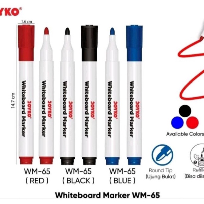 

HJ6 Spidol WhiteBoard Joyko Wm65 1pak12pcs