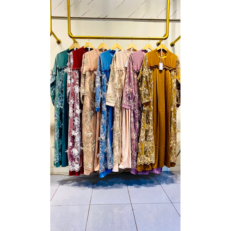 RAMADANIA BETARI TILE 2.2 DRESS ONLY  - BAJU KONDANGAN WISUDA LAMARAN BRIDESMAID -DRESS BROKAT TILE 