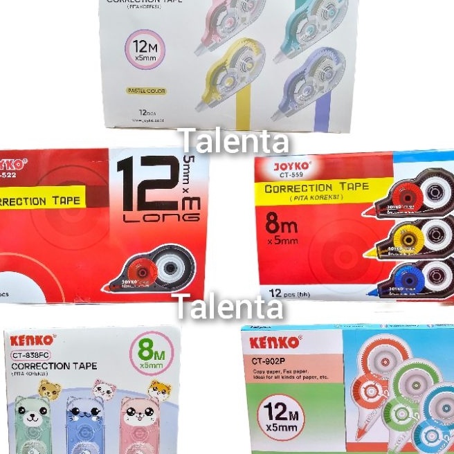 

KI3 Tipex Roll JOYKO Correction Tape Grosir 12 Pcs