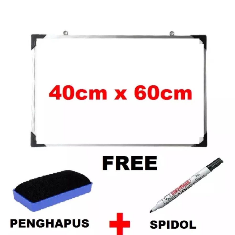 

jby14 Papan Tulis Whiteboard 4x6 Free Spidol Dan Penghapus Bingkai Aluminium Serba Murah