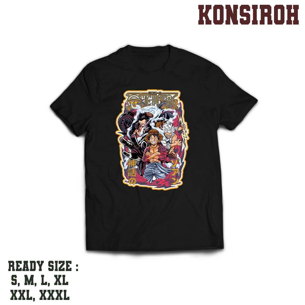 KAOS DEWASA - KAOS SABLON PRINT ONE PIECE KUNING - KAOS PREMIUM DEWASA - BAJU DEWASA ONE PIECE - BAJ
