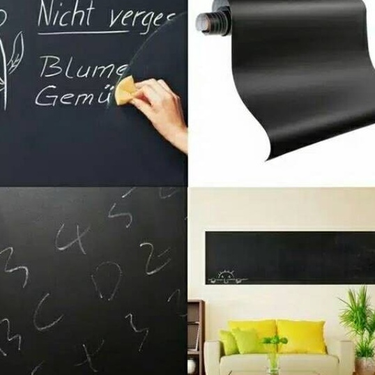 

KF7 2 Meter Sticker Blackboard Wallpaper Papan Tulis FREE 5 Kapur Warna