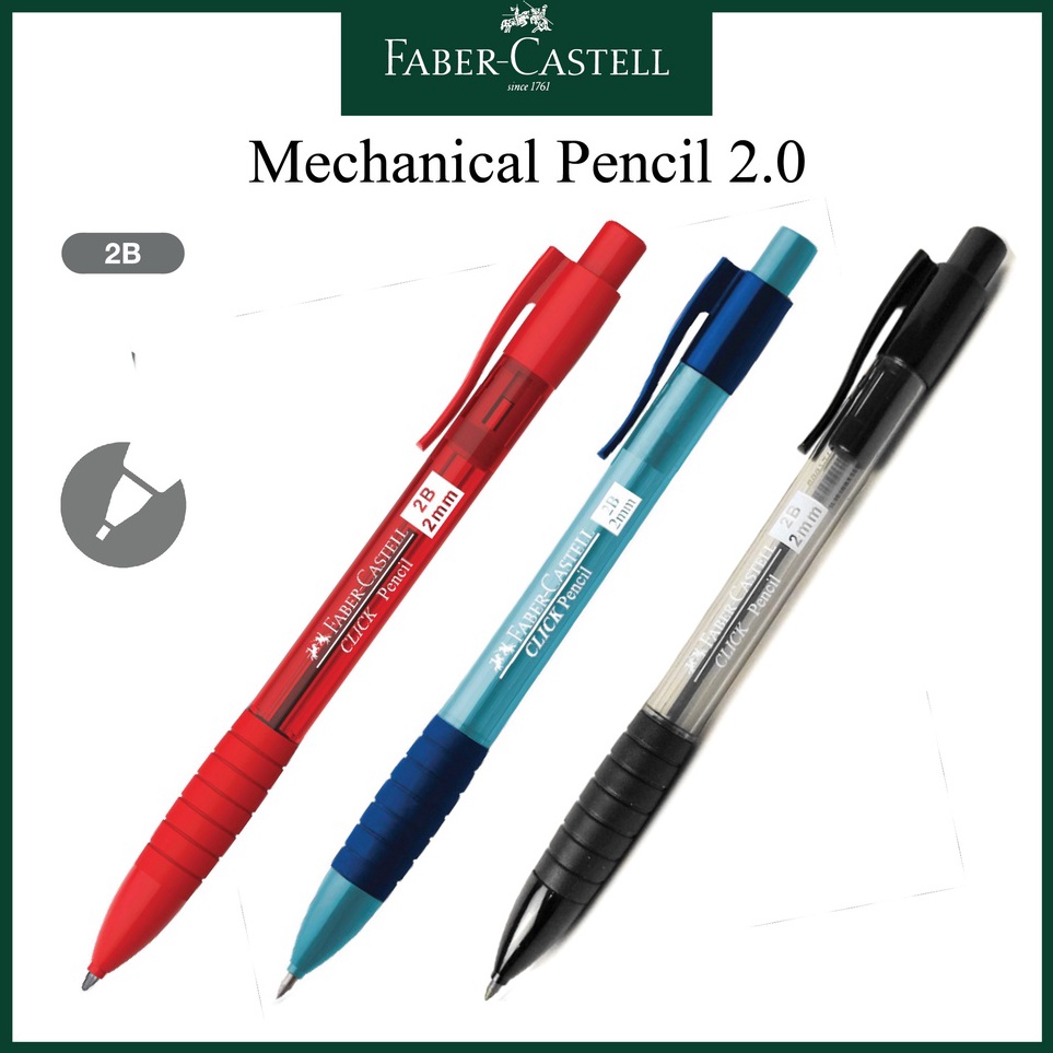 

Terdepan Pensil Mekanik Faber Castell Mechanical Pencil Click 2 MM Rautan Dibagian Atas