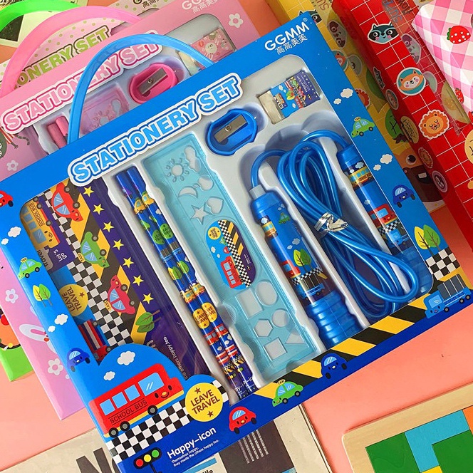 

KI3 SKIPPING set starionery paket alat tulis jumbo keren fancy kotak pensil besi