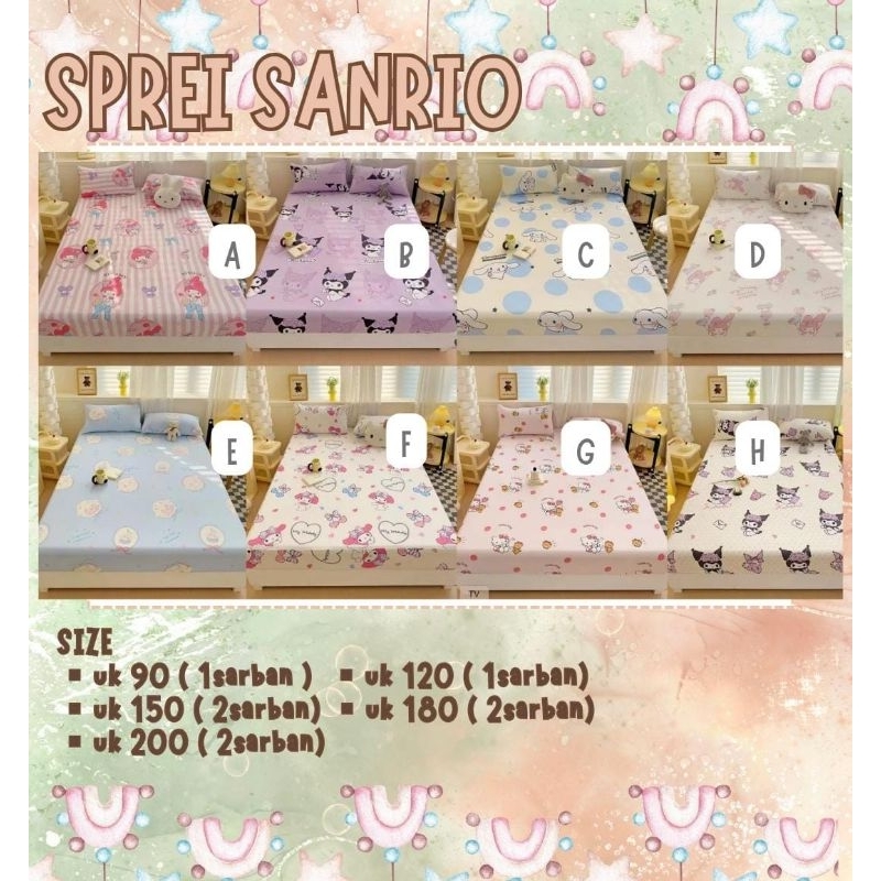 SPREI SANRIO SPREI KARAKTER LUCU SPREI MOTIF ANAK