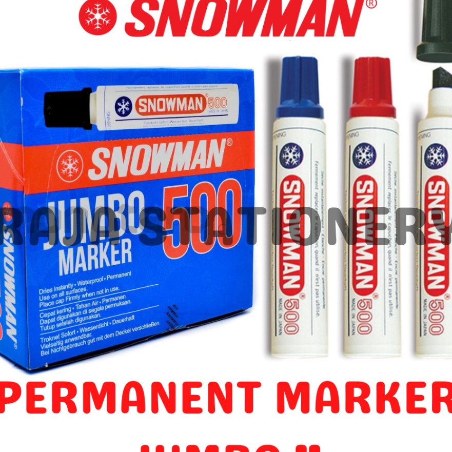 

Cashback Snowman JUMBO Permanent Marker 5 Spidol Permanen Snowman BESAR 5