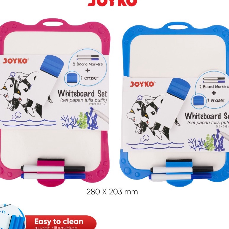 

KF7 Whiteboard Mini JOYKO WBS17CO Papan Tulis Putih Set Spidol Penghapus 17 CO