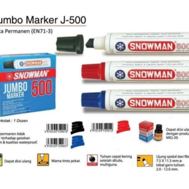 

Bonus Spidol Snowman Permanent Jumbo 5 1pcs
