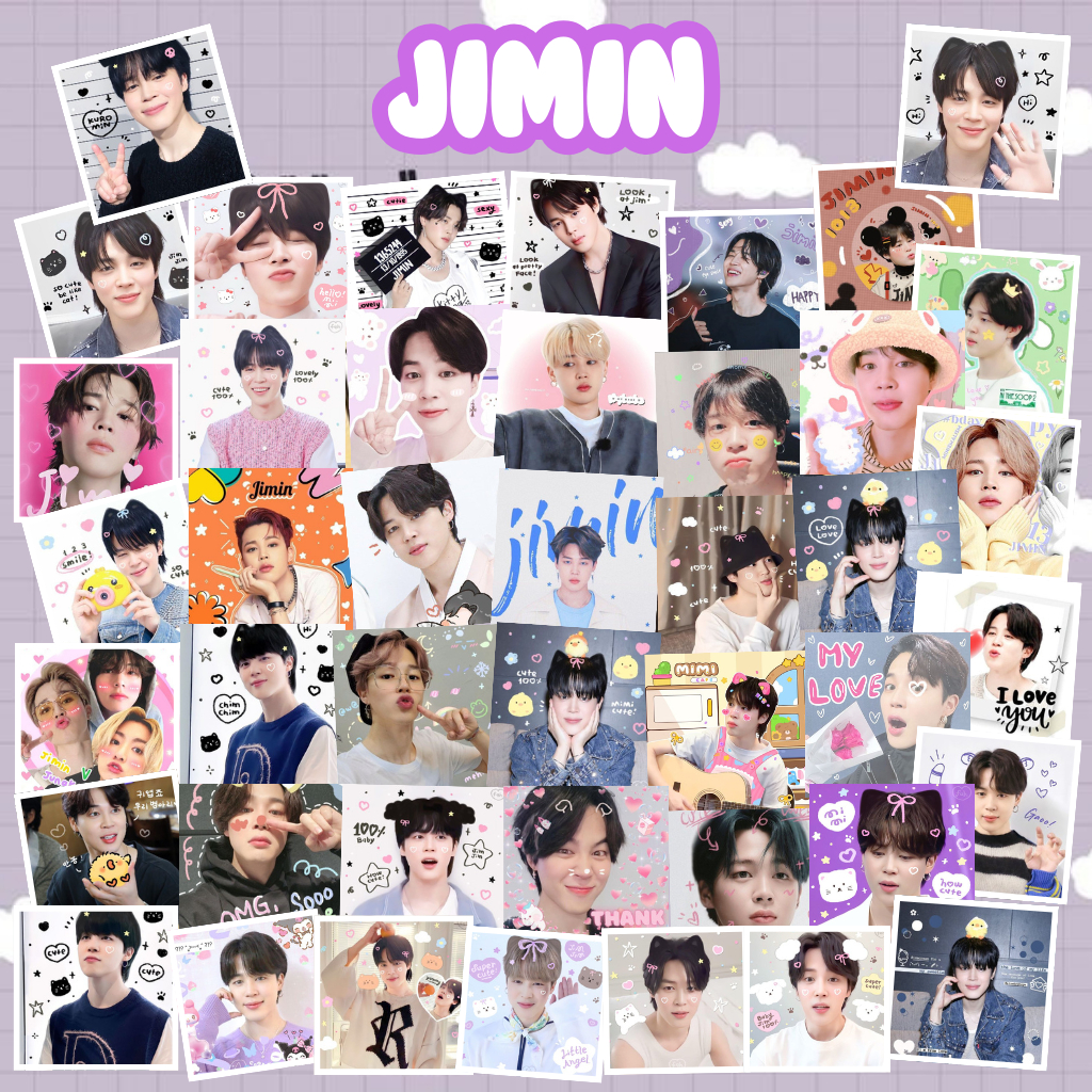 

(50 PCS) STICKER DECO JIMIN BTS | STIKER PERSEGI JIMIN BTS