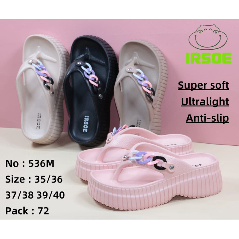 Sandal wanita/sendal jepit rantai karet/karet Irsoe 536m