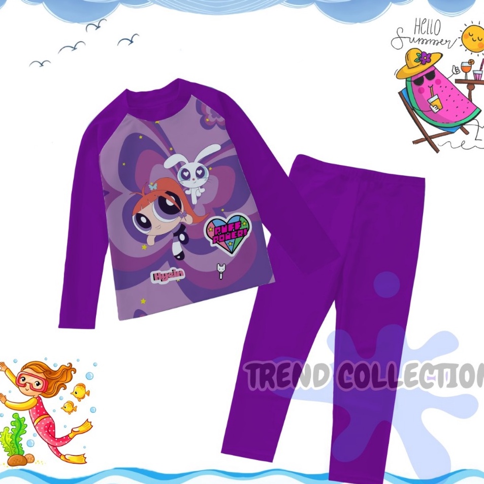 Teknologi Terkini Baju Renang Anak PerempuanBaju Renang Lengan PanjangBaju Renang Karakter Kombi Ung